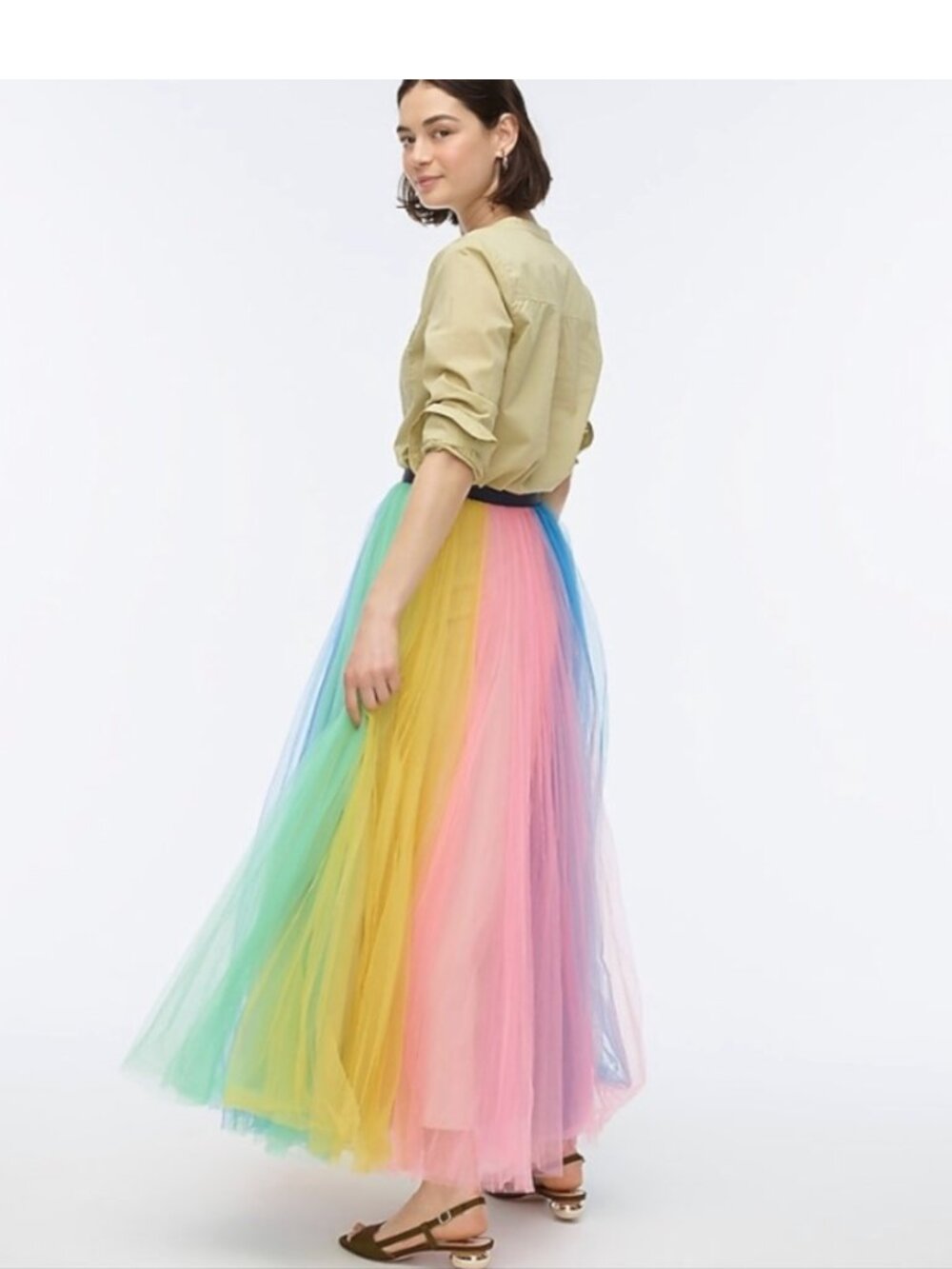J. Crew Tulle ball skirt rainbow multi 2 - Picture 8 of 10